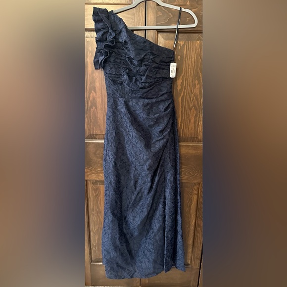 Shoshanna Strapless Blue Textured Dress - Picture 1 of 7